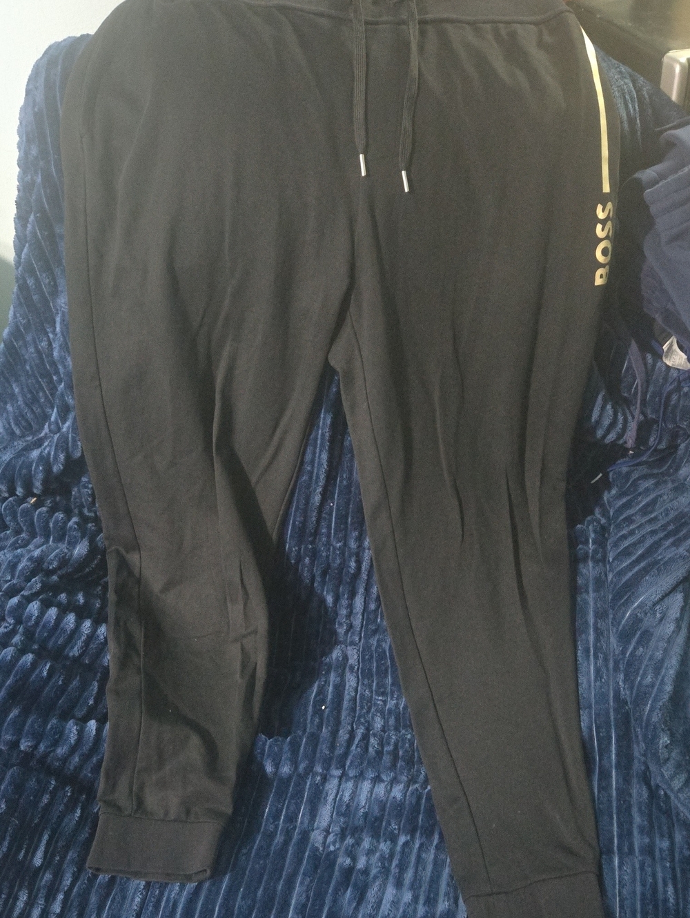 Boss Black Joggers with Gold Side Logo